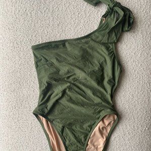 J.Crew Women's Bow-Tie One Shoulder One Piece Swimsuit, Size 8